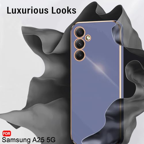 Image of TheGiftKart Luxurious Golden-Plated Back Cover Case for Samsung Galaxy A25 5G | Raised Lips for Camera & Screen Protection | Shockproof Design | Stylish Back Cover Case for Samsung Galaxy A25