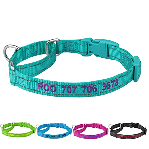 Personalized Martingale Dog Collar-Reflective Martingale Collars With Buckle, Custom Training Martingale Dog Collars Embroidered With Name And Phone Number For Small Medium Large Dogs #TOP3