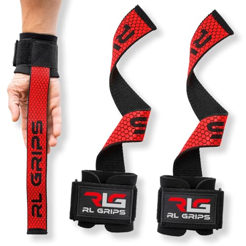RL Grips® Straps Gym with Wrist Wraps for Weightlifting and Powerlifting, Grip Straps for Back with Wrist Protection