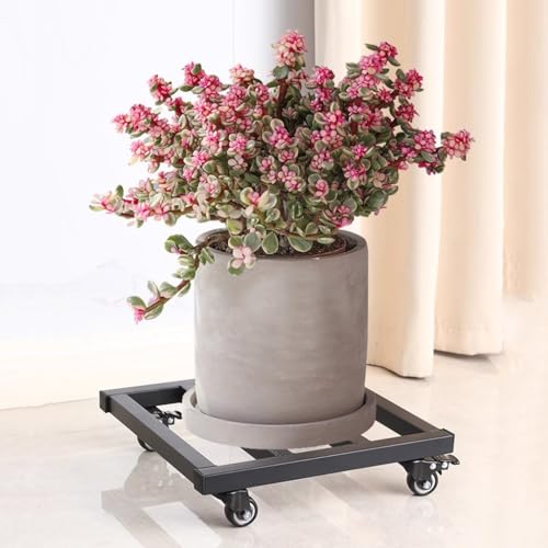 Chariot à fleurs en métal noble, support carré robuste de 45 cm - 6