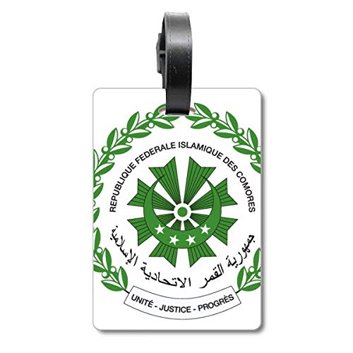 Étiquette de bagage Moroni Comoros résistante avec attache solide et blason officiel