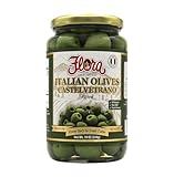Flora Foods Italian Olives Castelvetrano Pitted | Sicilian Olives | 19 oz (530g) | 100% Italian | All Natural | Non GMO | Fresh Harvest