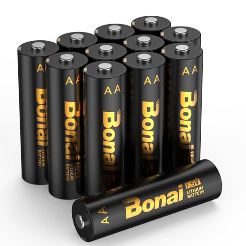 BONAI Lithium AA Batteries 12 Pack, Long Lasting Lithium Battery for Devices that Need Stable Full 1.5V (Disposable AA Batteries)