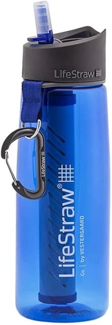 LifeStraw Go 2-Stage Water Filter Bottle, Blue