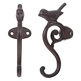 Élégance rustique : le design rétro de ces patères apporte une touche artisanale au fer forgé rustique, idéale pour ceux qui recherchent l’esthétique des crochets de jardin en fer forgé, des crochets en fonte en forme d’oiseaux ou des suspensions pour animaux