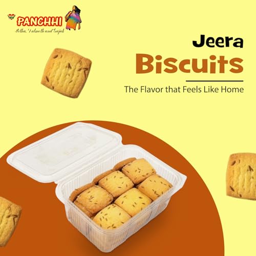 Image of Panchhi Jeera Biscuits 345 Gram Crispy & Buttery Cumin Infused Cookies Made with Wheat Flour Butter Milk Solids Custard Powder & Salt Perfect Savory Snack with Digestive Benefits (6 Month Shelf Life)