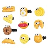 Aufruh 10PCS Cute Simulation Food Funny Cookies Hair Clips, （Biscuit, Pizza, Croissant, Cheese Cris