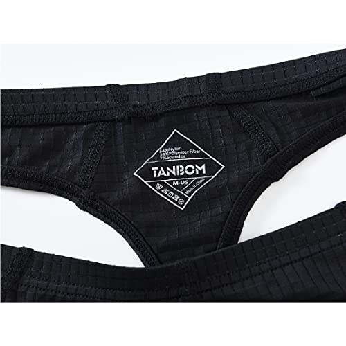 Mens Sexy Underwear Sexy Bikini Tag-Less Underwear For Men G-String Thong 3 Pack Black #TOP4