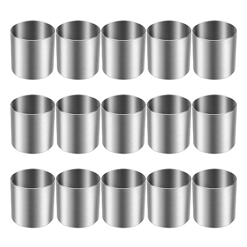 Quystetes 15 Piezas de Anillos de Mousse de Acero Inoxidable Cortador de Galletas Redondo Molde para Pasteles Herramienta de PasteleríA para Hornear de Cocina para Tarta, Fondant, Etc.