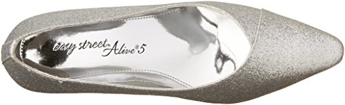 Easy Street Women's Chiffon Pointed Toe Pump,Silver Glitter,8.5 M Us #TOP4