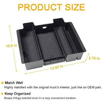 PIMCAR Full Size Center Console Organizer for 2019-2022 Chevy Silverado/GMC Sierra 1500 & 2020-2023 Silverado/Sierra 2500 HD 3500 HD Accessories-Full Console w/Bucket Seats ONLY