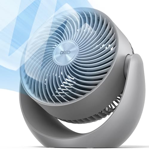 Image of DREO Fan for Bedroom, Table Air Circulator for Whole Room, 11 Inch, 60ft Strong Airflow, 120 adjustable tilt, 20db Low Noise, Quiet, 3 Speeds, Desk Fan for Home,Office, Kitchen