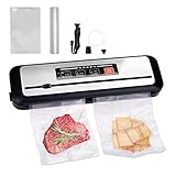 Inkbird Vakuumierer, Vakuumiergerät für trockene und feuchte Lebensmittel, Lebensmittel bleiben länger frisch, Folienschweißgerät mit eingebautem Cutter,Automatisches Staubsaugen und Versiegeln