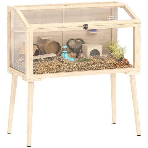 PawHut Cage Hamster en Bois FSC, habitats pour Rongeur...