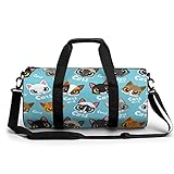Cat Duffel Bag Lightweight Cylindrical Travel Gym Tote Bags With Shoulder Strap For Sports Workout...