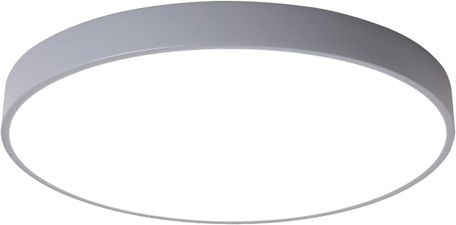 Round Macaron LED Ceiling Light, Flush Mount Children's Room Lamp Nordic Modern Lighting For Nursery, Kids Bedroom, Dining Room,Grey+3 Color Lights-60cm 48W