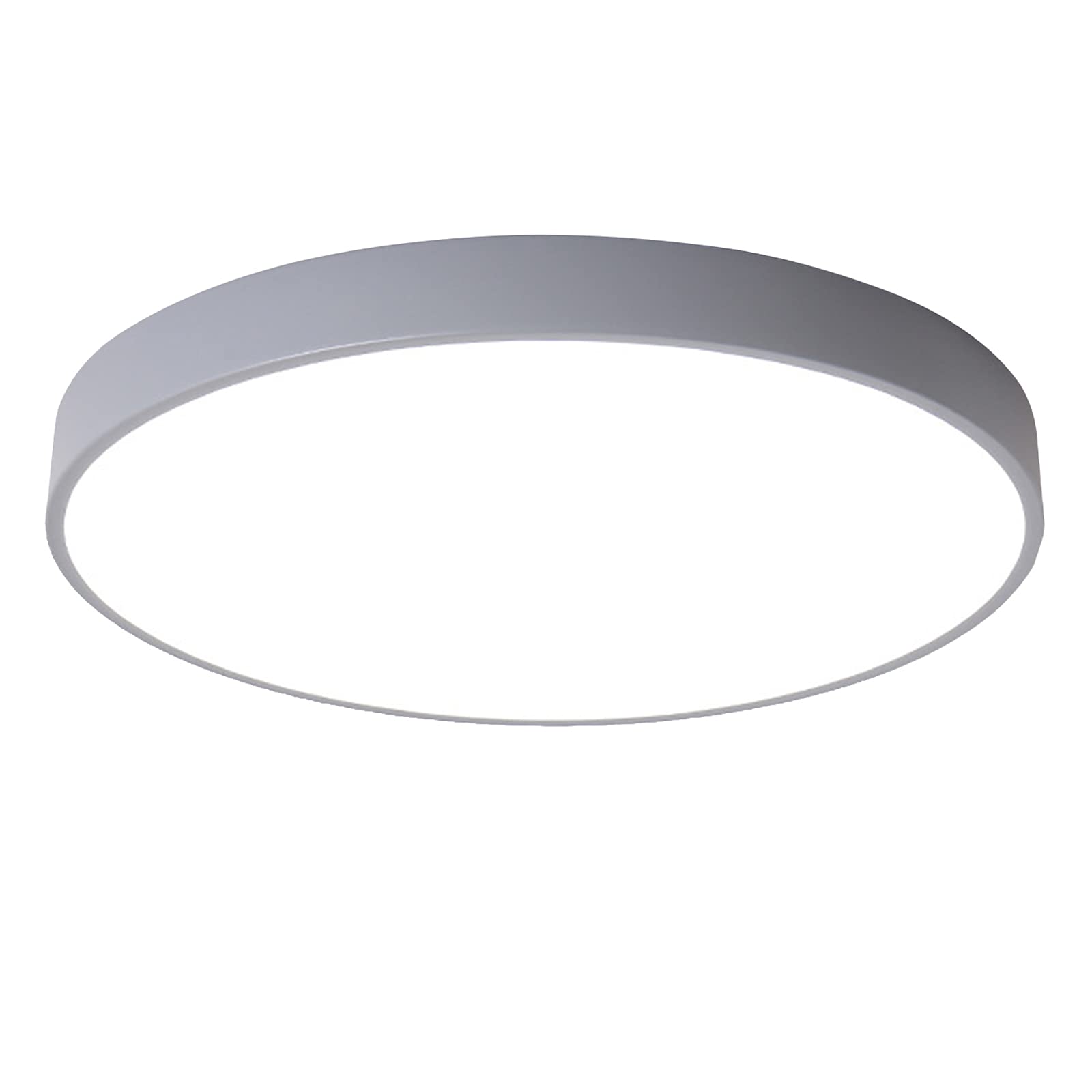 HXYSXHJUO Round Macaron LED Ceiling Light, Flush Mount Children's Room Lamp Nordic Modern Lighting For Nursery, Kids Bedroom, Dining Room,Grey+Stepless Dimming-50cm 36W