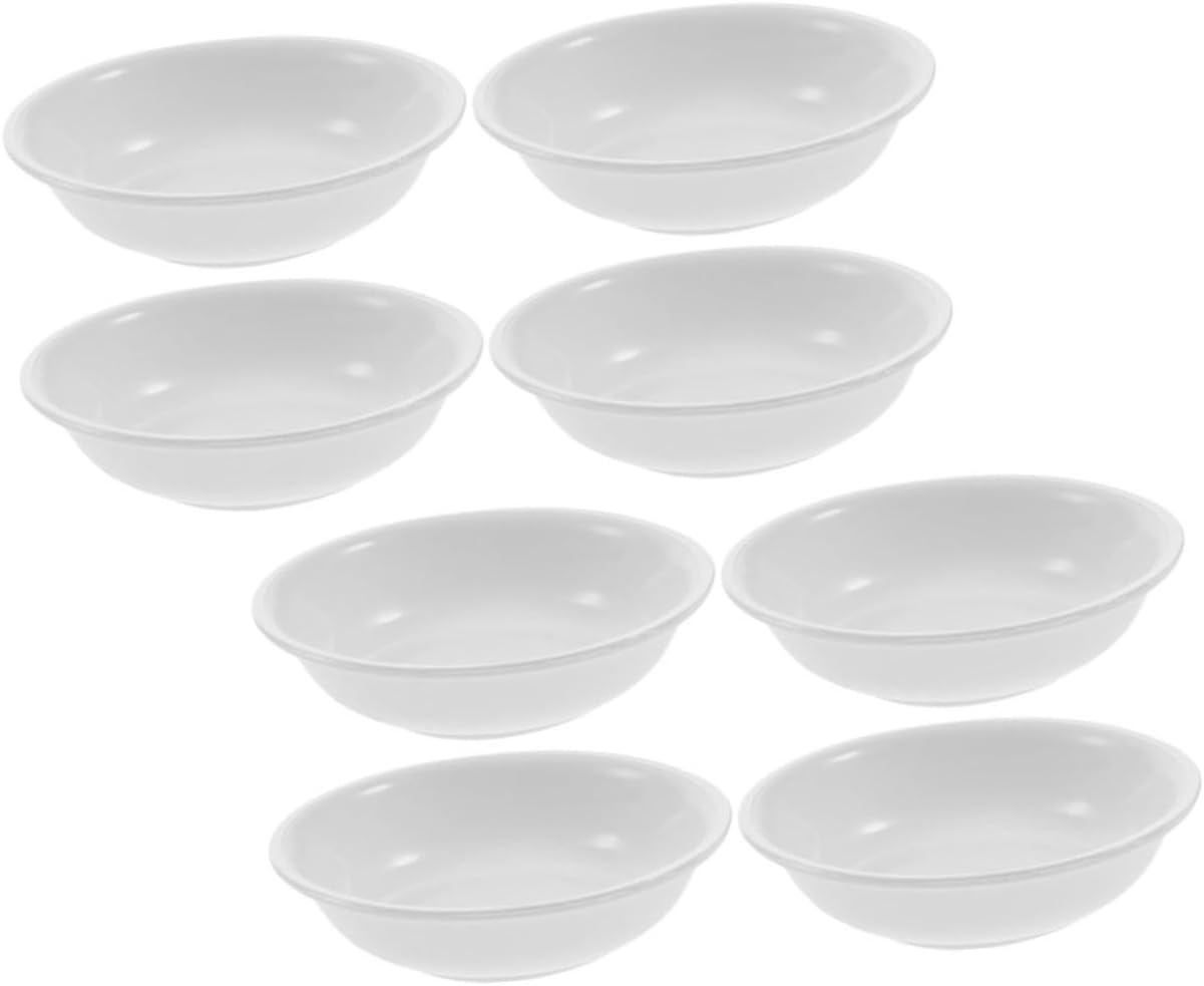 PRETYZOOM 10pcs White Plastic Dipping Bowls Small Condiment Dishes for Soy Sauce Vinegar Ketchup and Side Dishes and Dishwasher Safe for Parties and Everyday Use