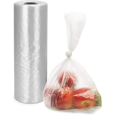 JKG® 200 x Large Food and Sandwich Bags | Fridge Freezer Food Bags Rolls - Kids Sandwich bags | Clear Plastic Food Bags All Types of Food Preservation | KEEP FOOD FRESH (27cm x 22cm) Cover