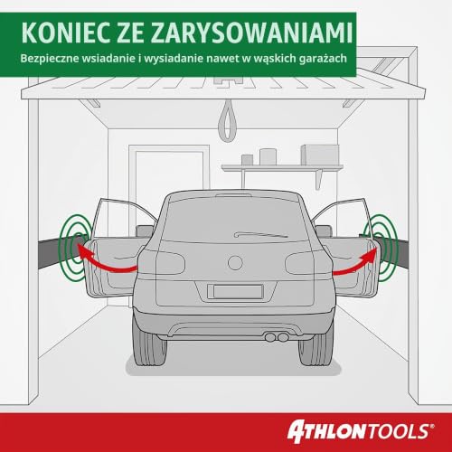 Athlon Tools Folia ochronna na ścianę garażową wysokiej jakości o długości 2 m, ekstra gruba ochrona krawędzi drzwi samochodu, samoprzylepna, wodoodporna, zestaw 2 sztuk