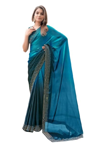 PEEYU - Fendi Silk With Zarkan Stone Work | Art Silk Saree Soft Banarasi Style Sari With Blouse Piece For Wedding And Fest... - Review, Price and Buying Guide