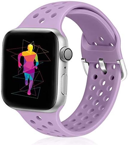 Runostrich Compatible with Apple Watch Strap 45mm 44mm 42mm 41mm 40mm 38mm, Soft Silicone Sport Breathable Replacement Band Compatible for iWatch Series 8/SE/7/6/5/4/3/2/1 for Women Men