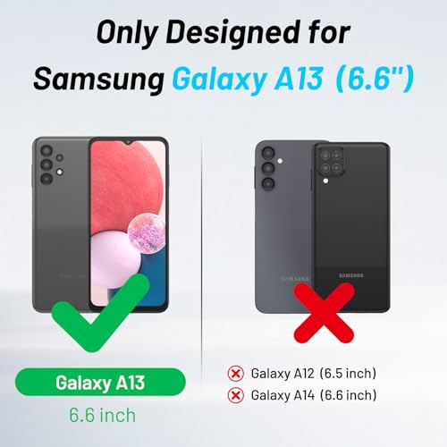 Coque Samsung A13 5G antichoc en cuir avec porte-carte bleu clair anti-rayures