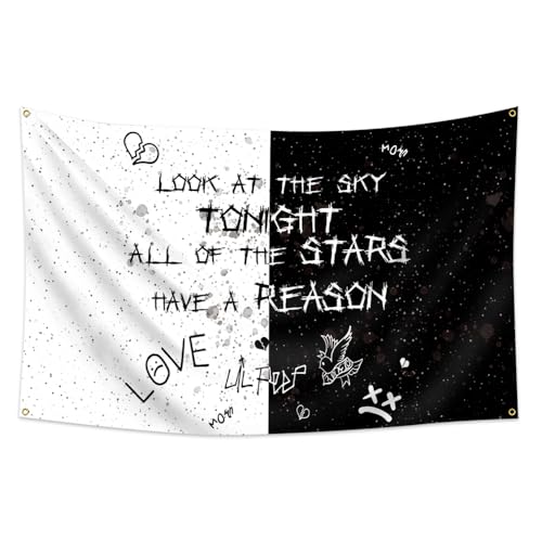 Love Rapper Flag Tapestry 3x5 Ft Black and White Tapestry Wall Hanging