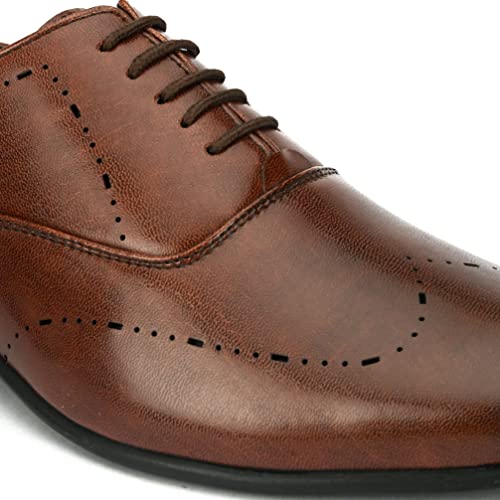 Image of San Frissco mens Ak 1033 San Frissco Men's Formal Shoes Textured Solid Lace Up Oxfords Office Wear Footwear Soft Cushioned Footbed with TPR Sole Lightweight, Flexible, Durable and Stylish for Wedding and Parties - 8 (Black)