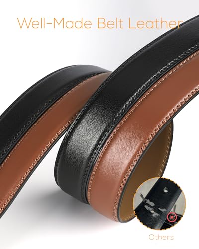 Image of CHAOREN Click Belt for Men 2 Pack - Mens Dress Belt 1 1 /4 inch in Packing Box - Design Belt Meet Almost Any Outfit and Occasion