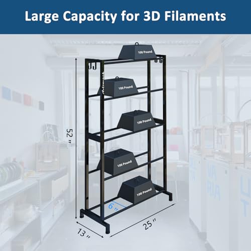 ARTINRACK 3D Printer Filament Rack, Heavy Duty Storage Shelves for 3d Printing Filaments, 5 Tier Large Capacity Filament Storage for 3D Printing Business by ARTINRACK - Image 6