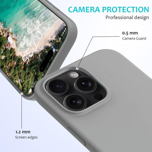 Image of FIRST MART Silicone Back Case for iPhone 16 Pro, Soft-Touch Phone Back Cover for Apple iPhone 16 Pro - Gray