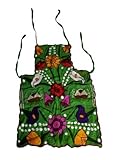 Mexican Apron Oaxacan Apron, flower embroidered handmade from Mexico embroidered handmade Apron Mexican Artist delantal mandil mexicanos para mujer de Cocina Mexican Apron (Teal)
