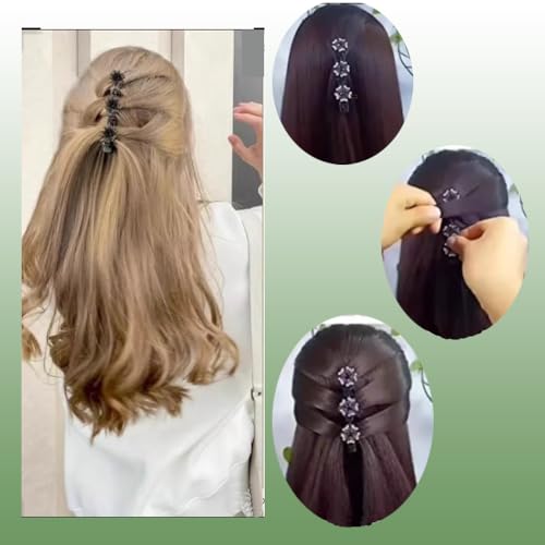 Pinzas trenzadas para cabello con piedras de cristal, 2 piezas miniatura 3