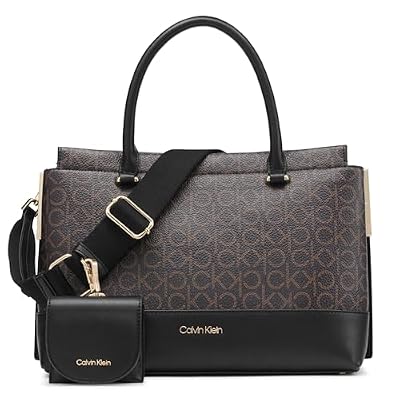 Calvin Klein Bianca - Cartella a tre scomparti, Marrone/Cachi/Nero, taglia unica