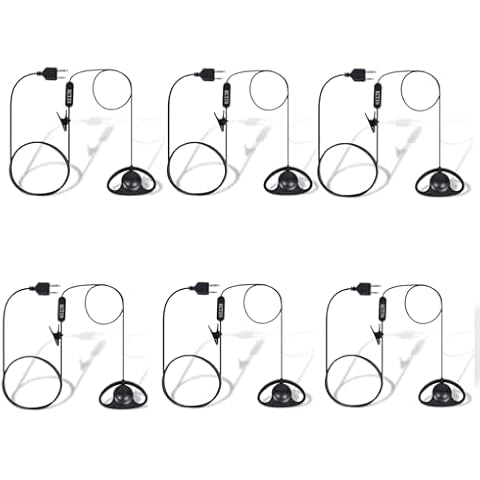 KCTIN Walkie Talkie Headset D Shape for Midland with Mic Security Earpiece for GXT1000VP4 LXT500VP3 GXT1050VP4 GXT1000XB (6 Packs MDL-D6) Cover