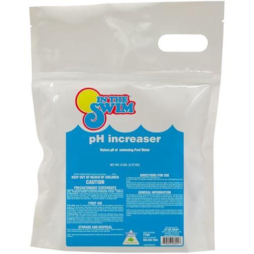 In The Swim pH Increaser for Pools - Granular 100% Sodium Carbonate (Soda Ash) to Raise pH Up - 5 Pounds