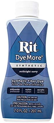 Rit DyeMore 7 Oz. Synthetic Liquid Fiber Dye for Clothing, Décor, and Crafts – Midnight Navy (1 Pack)
