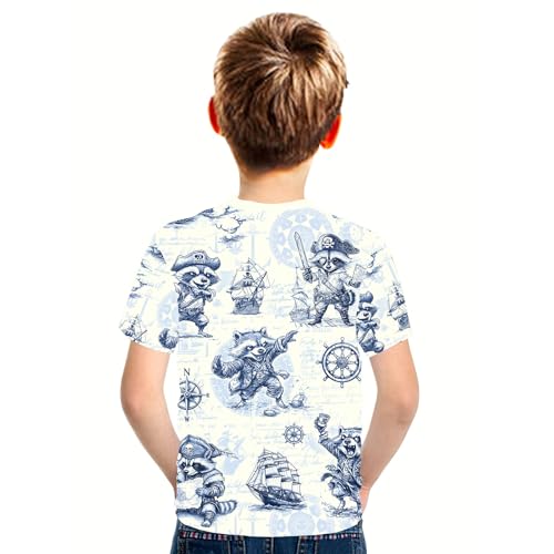 DFZ Boy’s and Toddler Boys Funny Cosplay T-Shirt Novelty Printed Short Sleeve for 4-14 Years Crewneck Casual Tops Unisex2