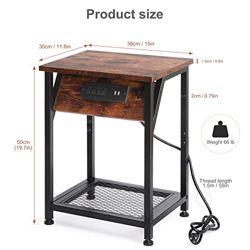 Gold Side Table, Round End Table With 2 Removable Trays, Circle Nightstand, Mid Century Waterproof Accent Coffee Table Small Spaces, Living Room, Bedroom Balcony And Office (Vintage) #TOP2