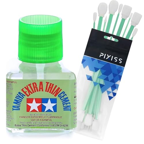 Tamiya Extra Thin Cement with Fine Tip Applicator and 10 Pix