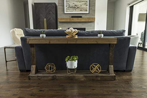 Barb Large Console Table Solid Wood by Del Hutson Designs (Dark Walnut) - Thumbnail 4