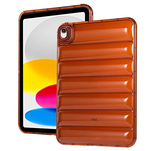 Bumper Case for iPad 11-inch A16 2025/iPad 10th Generation 2022, Techcircle Clear Stylish Down Jacket Desigh Soft TPU Shockproof Protective Light Weight Back Cover, Brown by Techcircle - Used condition - US$13.37