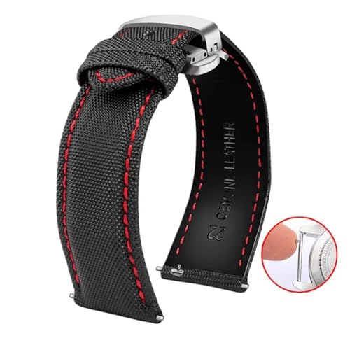 [FKYRGF] 20mm 21mm 22mm 23mm 24mm iCU[EHb`oh V`Y No.5 EHb` Y fB[X LoXn EHb`Xgbv(Red line-silver,24mm)