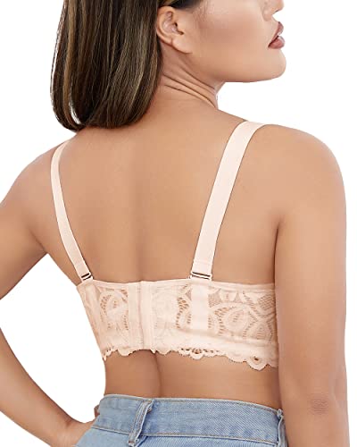 Mirgoo Push Up Bra For Women Plus Size Lace Bras Underwire Brassiere(Beige,42C) #TOP2
