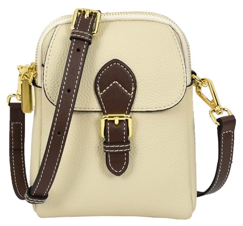 Sac à bandoulière Elizabeth en cuir véritable pour femme