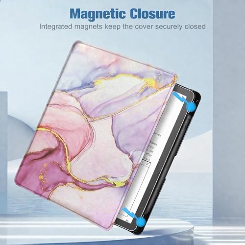 Image of ProElite Case Cover for Kindle Scribe 10.2 inch Case, Slim Smart Flip case Cover for Amazon Kindle Scribe 10.2 inch with Pen Holder, Marble Pink