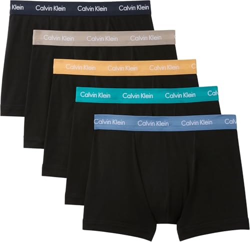 Calvin Klein Men Trunk 5pk Blue (Black Bodies with Driftwood/MOONLI) M