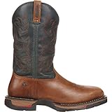 ROCKY Long Range Waterproof Western Boot, Saddle Brown And Navy, Size 10(ME)