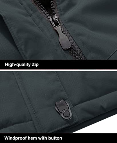 Image of MAGCOMSEN Men's Winter Coats Waterproof Ski Snow Jacket Warm Fleece Jacket Parka Raincoats With Multi-Pockets| Standard Length